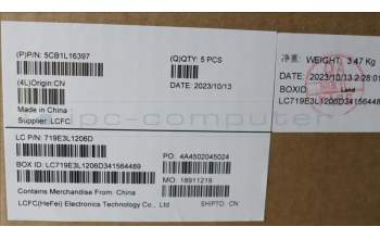 Lenovo 5CB1L16397 C-Cover with keyboard,Switzerland,Abyss Blue,Backlight