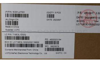 Lenovo 5CB1L27551 Tastatur inkl. Topcase ASM_NORDIC L82XQ AG NBL