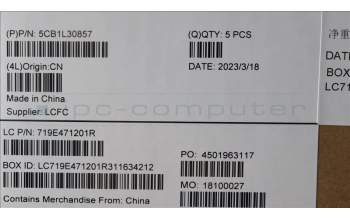 Lenovo 5CB1L30857 Tastatur inkl. Topcase ASM_CZE/SLKL82WKONGYRGB