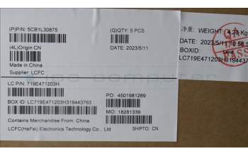 Lenovo 5CB1L30875 C-Cover with keyboard,Nordic,Ongy Grey,RGB Backlight