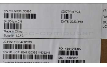 Lenovo 5CB1L30886 Tastatur inkl. Topcase ASM_BEL L82WK ONGY WH