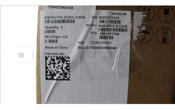 Lenovo 5CB1L31816 C-Abdeckung mit Tastatur, Französisch, arktisgrau