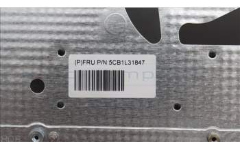 Lenovo 5CB1L31847 C-Abdeckung mit Tastatur, Skandinavien, Sturmgrau, Fingerabdruck