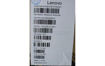 Lenovo 5CB1L31851 C-Abdeckung mit Tastatur, Spanisch, sturmgrau, Fingerabdruckleser