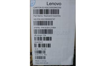 Lenovo 5CB1L31894 C-Abdeckung mit Tastatur, Belgisch, sturmgrau, Ohne Fingerabdruck, GB