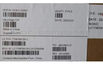 Lenovo 5CB1L39262 C-Abdeckung mit Tastatur, Russisch, RGB-Hintergrundbel.