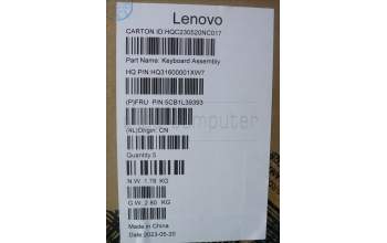 Lenovo 5CB1L39393 C-Abdeckung mit Tastatur, Englisch (US, Euro), sturmgrau, Puresight-Logo