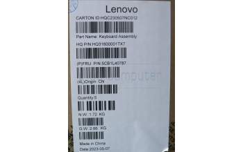 Lenovo 5CB1L40787 Tastatur inkl. Topcase ASM_ENG H 82YL FP STGY