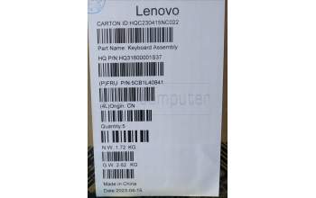 Lenovo 5CB1L40841 C-Abdeckung mit Tastatur, Bulgarisch, sturmgrau, Ohne Fingerabdruck, GB