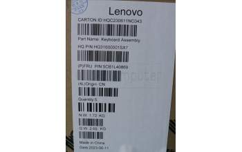 Lenovo 5CB1L40869 C-Cover with keyboard,UK English,Tidal Teal,Non_Fingerprint