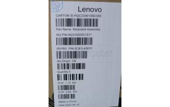 Lenovo 5CB1L40870 C-Cover with keyboard,US English Euro,Tidal Teal,Non_FingerPrint