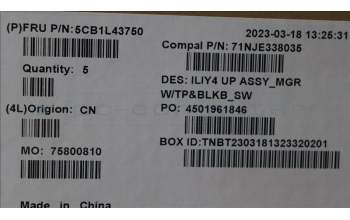 Lenovo 5CB1L43750 Tastatur inkl. TopcaseASM_SWS C21JG MG BL