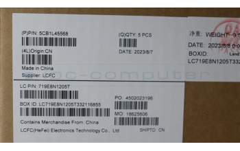 Lenovo 5CB1L45568 C-Abdeckung mit Tastatur, Englisch (US, Euro), tiefblau, Hintergrundbeleuchtung, Fingerabdruckleser