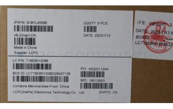 Lenovo 5CB1L45586 C-Abdeckung mit Tastatur, Spanisch, tiefblau, Hintergrundbeleuchtung, Fingerabdruckleser