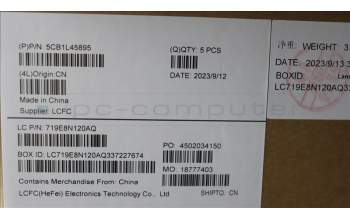 Lenovo 5CB1L45895 C-Abdeckung mit Tastatur, Spanisch, arktisgrau, Hintergrundbeleuchtung, Fingerabdruckleser