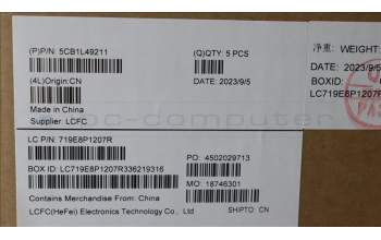 Lenovo 5CB1L49211 C-Abdeckung mit Tastatur, Belgisch, arktisgrau, Hintergrundbeleuchtung, Fingerabdruck, GB