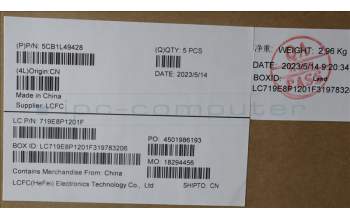 Lenovo 5CB1L49428 C-Abdeckung mit Tastatur, Englisch (GB), arktisgrau, Hintergrundbeleuchtung, Ohne_Fingerabdruckscanner