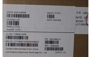 Lenovo 5CB1L49539 C-Abdeckung mit Tastatur, Ungarisch, Sturmgrau