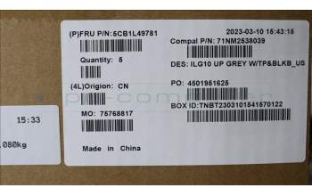 Lenovo 5CB1L49781 C-Cover with keyboard,English,Backlight