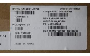 Lenovo 5CB1L49798 C-Abdeckung mit Tastatur, Skandinavien, Hintergrundbeleuchtung