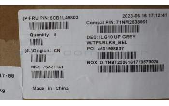 Lenovo 5CB1L49803 C-Cover with keyboard,Belgian,Backlight