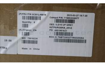 Lenovo 5CB1L49819 C-Abdeckung mit Tastatur, Arabisch, RGB-Hintergrundbel., US