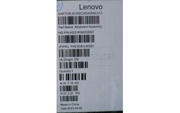 Lenovo 5CB1L50261 C-Abdeckung mit Tastatur, Griechisch, sturmgrau, Puresight-Logo