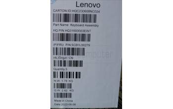 Lenovo 5CB1L50279 C-Abdeckung mit Tastatur, Skandinavien, sturmgrau, Puresight-Logo