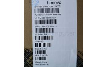 Lenovo 5CB1L50413 Tastatur inkl. Topcase deutsch H 83BS NFP ARGY