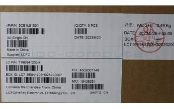 Lenovo 5CB1L51001 C-Abdeckung mit Tastatur, Skandinavien, Arktisgrau, Hintergrundbeleuchtung, Fingerabdruck