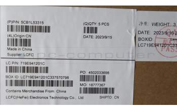 Lenovo 5CB1L53315 C-Abdeckung mit Tastatur, Italienisch, tiefblau, Ohne_Hintergrundbeleuchtung, Ohne_Fingerabdruckscanner