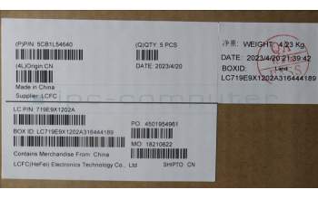 Lenovo 5CB1L54640 C-Abdeckung mit Tastatur, Slowenisch, RGB-Hintergrundbel.