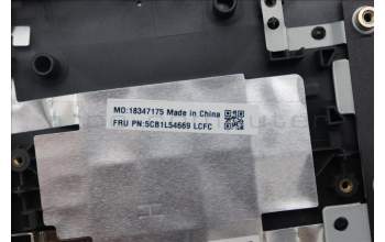 Lenovo 5CB1L54669 C-Abdeckung mit Tastatur, Skandinavien, Onyxgrau, Weiße Hintergrundbel.