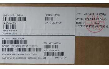 Lenovo 5CB1L54674 Tastatur inkl. Topcase schweiz L82WM OG WH