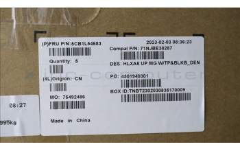 Lenovo 5CB1L54683 C-Abdeckung mit Tastatur, Dänisch, Hintergrundbeleuchtung, GB