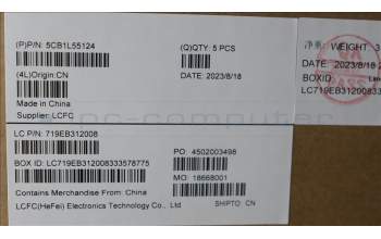 Lenovo 5CB1L55124 C-Abdeckung mit Tastatur, Ungarisch, sturmgrau