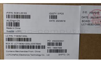 Lenovo 5CB1L55163 C-Abdeckung mit Tastatur, Portugiesisch, Aquamarinblau