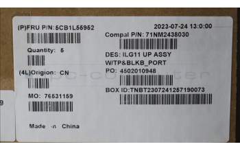 Lenovo 5CB1L55952 C-Abdeckung mit Tastatur, Portugiesisch, Hintergrundbeleuchtung