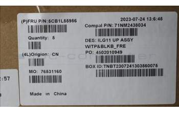 Lenovo 5CB1L55956 C-Abdeckung mit Tastatur, Französisch, Hintergrundbeleuchtung