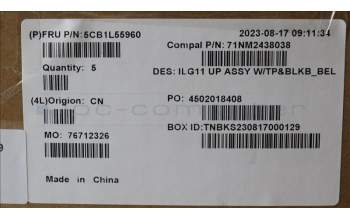 Lenovo 5CB1L55960 Tastatur inkl. Topcase ASM_BEL C 82XW BL