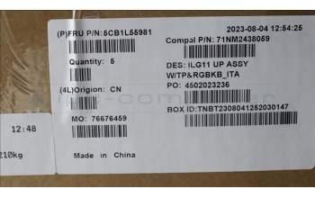 Lenovo 5CB1L55981 C-Abdeckung mit Tastatur, Italienisch, RGB-Hintergrundbeleuchtung