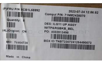 Lenovo 5CB1L55992 C-Abdeckung mit Tastatur, Belgisch, RGB-Hintergrundbel., GB