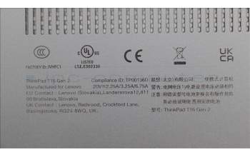 Lenovo 5CB1L57529 FRU ROCT_DCOVER_UMA_WL_ASSY_BK