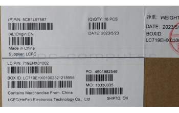 Lenovo 5CB1L57587 FRU KT4D0_A_COVER_PC_ASSY_22K