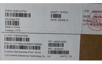 Lenovo 5CB1L57797 FRUCOVERKX3B0_A_COVER_AL_SUB_ASSY