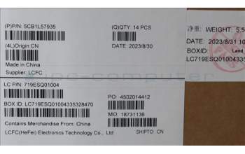 Lenovo 5CB1L57935 FRU KT6D2_D_COVER_UMA_WL_ASSY_BK