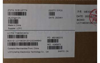 Lenovo 5CB1L67774 C-Cover with keyboard,French