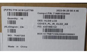 Lenovo 5CB1L67799 LCD Cover W/Ant C82XD OLEDIR PL AB