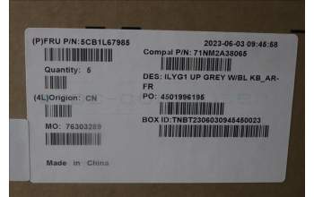 Lenovo 5CB1L67985 C-Abdeckung mit Tastatur, Französisch/Arabisch, Hintergrundbeleuchtung