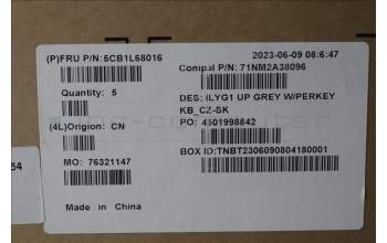 Lenovo 5CB1L68016 C-Abdeckung mit Tastatur, Tschechisch/Slowakisch, RGB-Hintergrundbel., GB